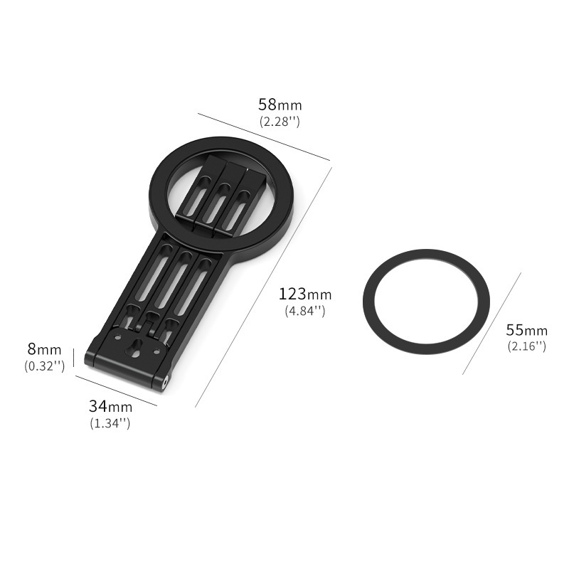 スマホスタンド MAGSafe 両面磁気吸着 折りたたみ式卓上三脚 1/4 水平垂直撮影 補助光 メタルベース|undefined