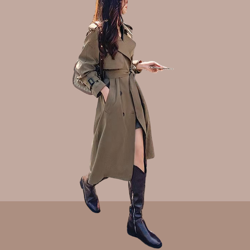 2025新款女款大衣春秋季英伦风女士风衣小个子欧货爆款中长款外套|undefined