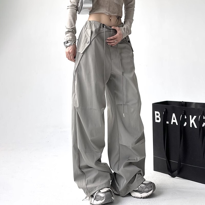 2025 Autumn and Summer New Overalls Women's Summer American Wide Leg Pants Women's Loose Yuppie Sports Long Pants