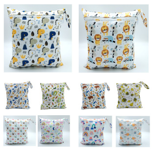 40 cartoon printed pattern baby single zipper diaper bag storage bag suitable for overseas e-commerce
