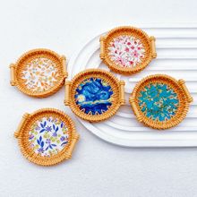仿真星空油画托盘食玩盘子树脂配件diy冰箱贴奶油胶饰品材料批发