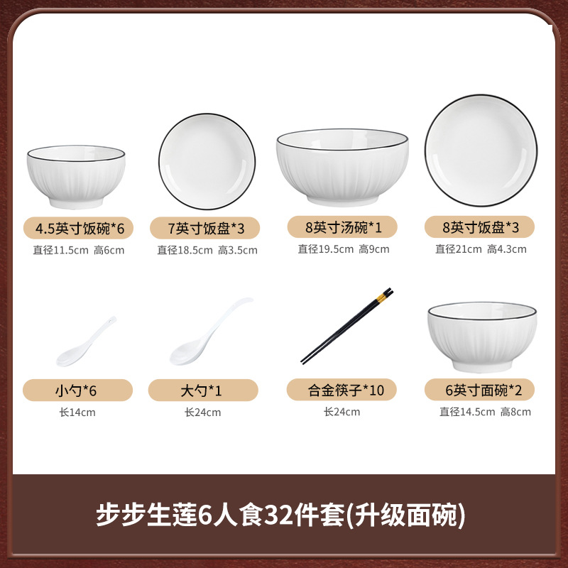 cubiertos de cerámica de color esmaltado, platos, platos y palillos, conjuntos de platos y platos domésticos, platos domésticos, 2024 nuevos platos de arroz