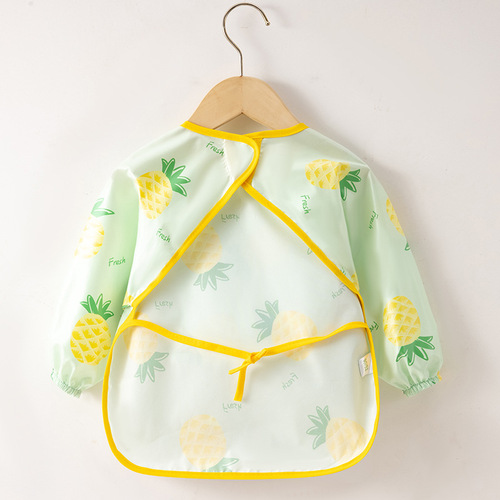 Children's coveralls spring and autumn thin baby eating clothes baby food supplement bibs long-sleeved waterproof protective clothing apron 1-3 years old 2
