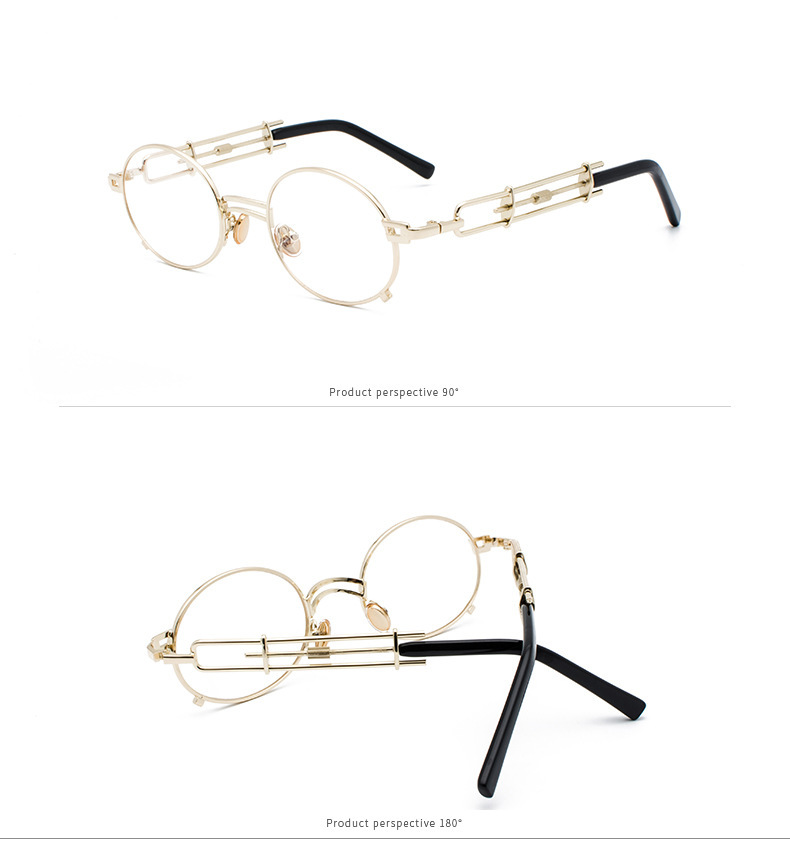 Retro Punk Geometric Ac Round Frame Full Frame Women's Sunglasses display picture 15