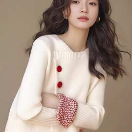 法式秋冬韩系小香风白色针织开衫毛衣女新款慵懒绝美上衣甜美开衫