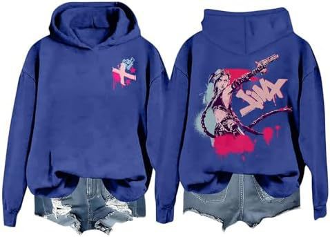 DLDXJQTPL Jinx Was Here Women Hoodie Jinx Arcane Figure