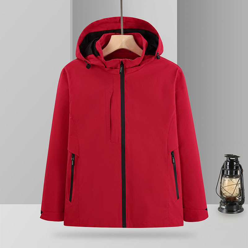 Chaqueta de alpinismo al aire libre para hombres y mujeres impermeable a prueba de viento Ropa de grupo de primavera y otoño Logotipo impreso Chaqueta de cáscara suave personalizada para todo el partido