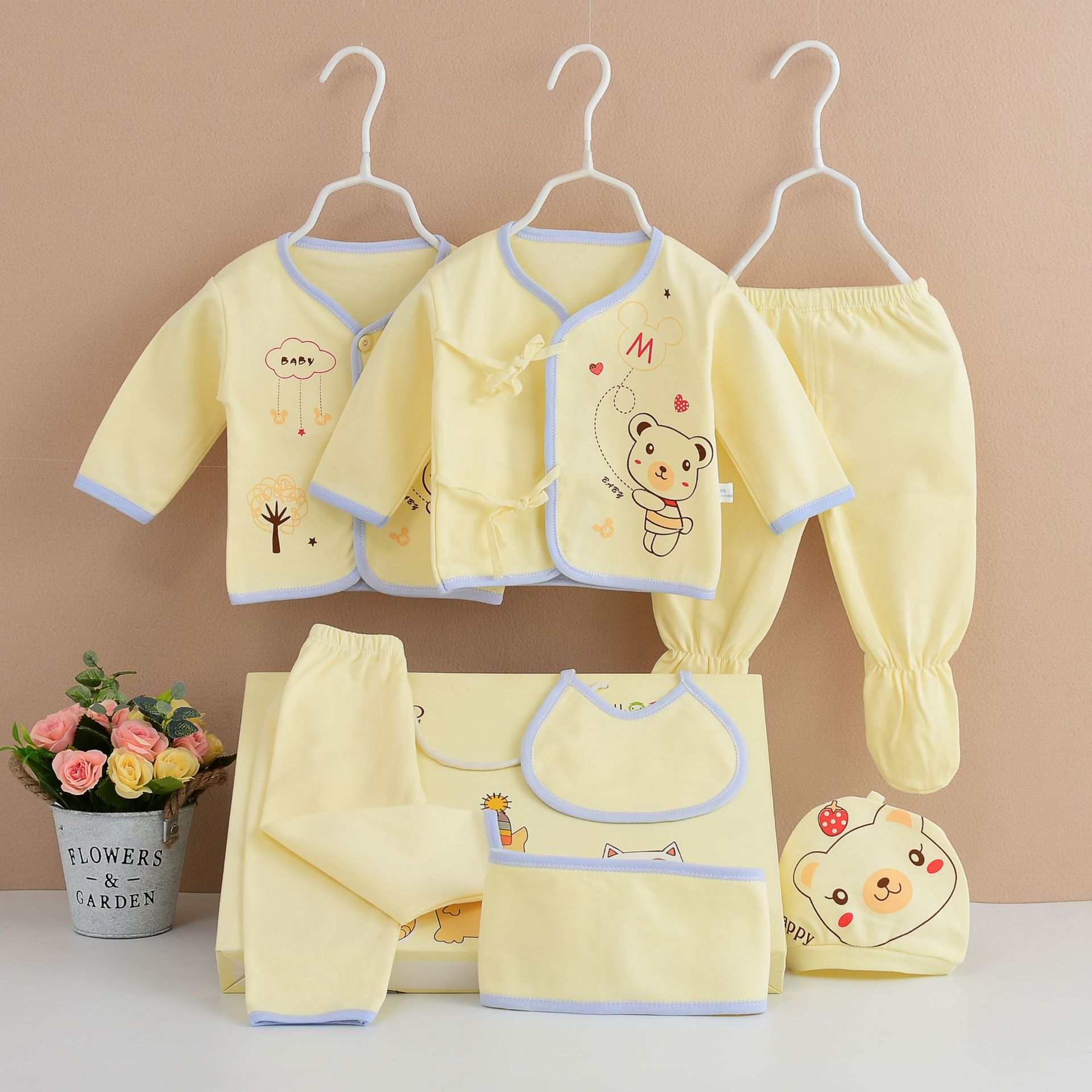 Conjunto de Ropa Interior de Algodón para Bebés, 7 Piezas, Cómodo y Bonito, para Recién Nacidos, Cuatro Estaciones 2025