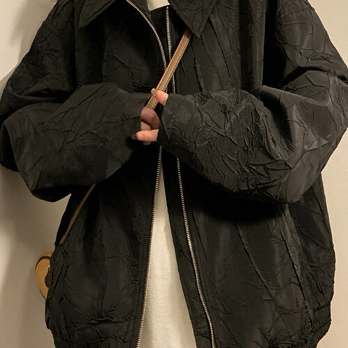 Texture Workwear Jacket for Women in Plus Size, Unique Suit Jacket, 2025 Spring and Autumn Retro Hong Kong Style Design, Baseball Style Outerwear