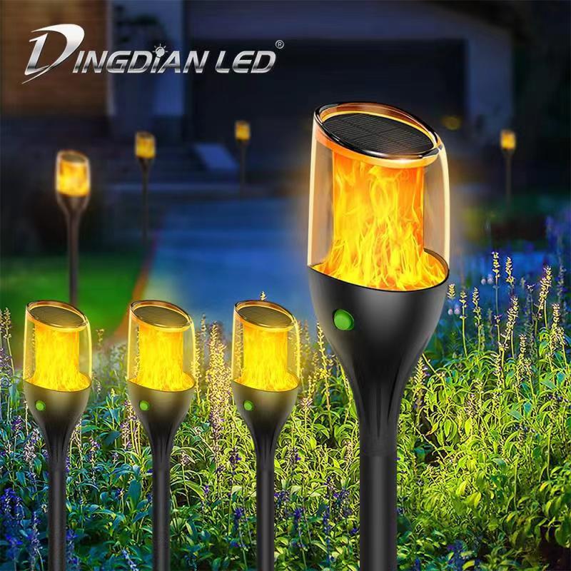 Cross-border outdoor solar ground fire lamp Halloween courtyard lawn landscape lamp LED solar torch lamp