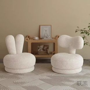 G 2 Household Kidsren's Sofa Chair Baby Stool Reading Single Cashmere Small Stool Living Room Rotatable Solid Wood Low