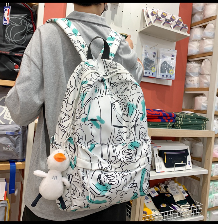 New Korean Graffiti Printing Large-capacity Schoolbag Wholesale Nihaojewelry display picture 9