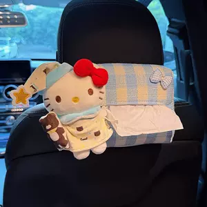 Şirin pijama üslublu Hello Kitty avtomobil salfet qutusu, oturacaq arxasına asılan