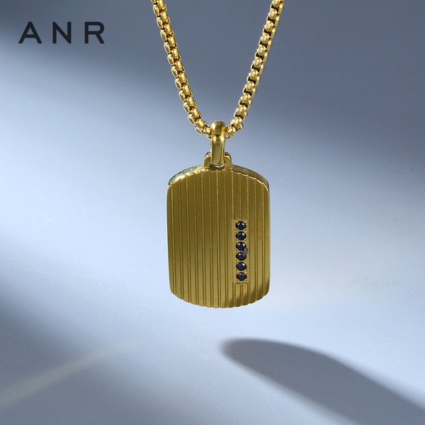 men's necklace stainless steel with zircon