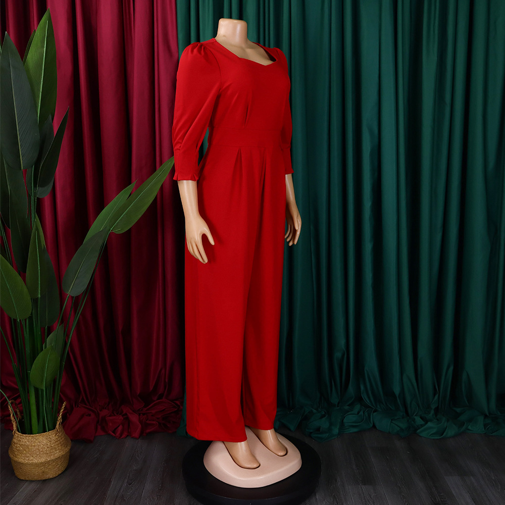 Damen Jumpsuit Langarm Lässig Weites Bein Für Den Winter_voghion.com