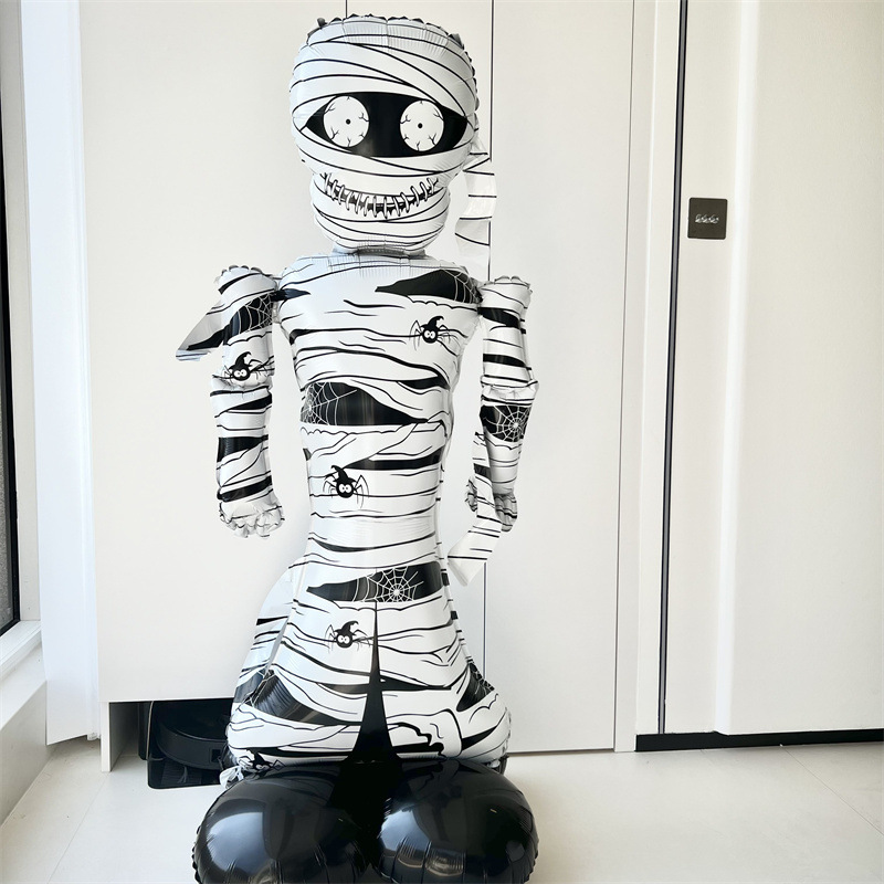 Atmósfera transfronteriza Halloween gigantesco de pie base de globo calabaza esqueleto demonio centro comercial bar café diseño