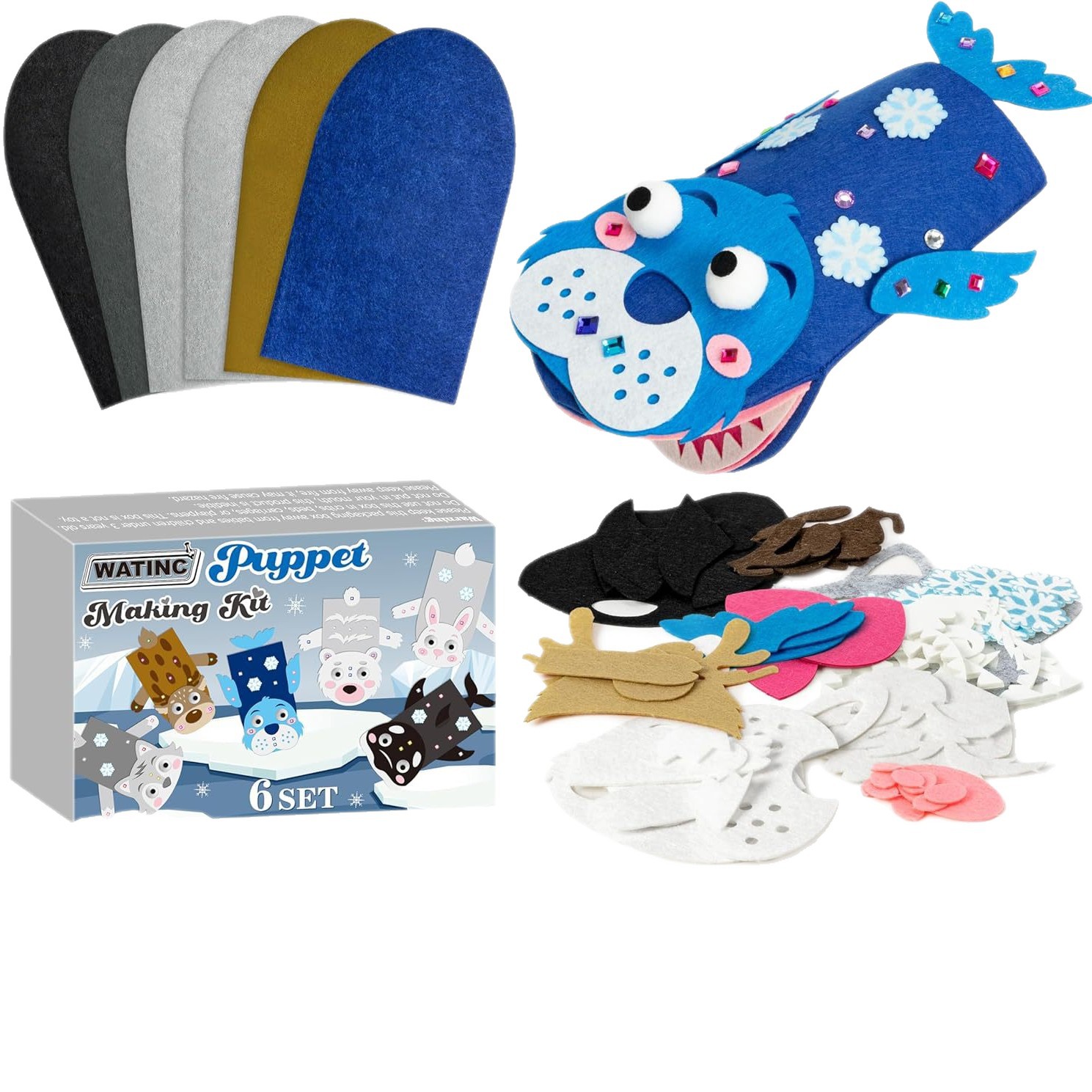 Creative Hand Puppet Tool Kit DIY Handmade Material Package Felt Craft Supplies Role-Playing Game Toys