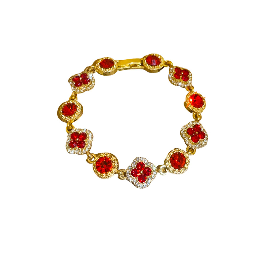 Brazalete de diamantes de cuatro hojas medieval de lujo ligero de alto nivel de sensación de diseño de pulsera sofisticada de nicho joyas de mujer
