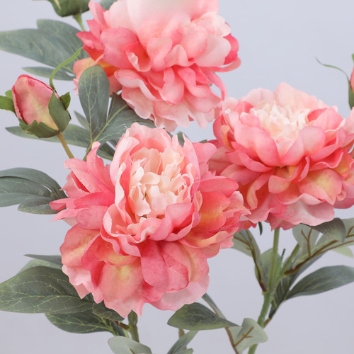 High-end simulated peony and Chinese herbaceous peony single-stem large flower head floor-standing artificial flower arrangement for hotel, wedding decoration, and light luxury decor