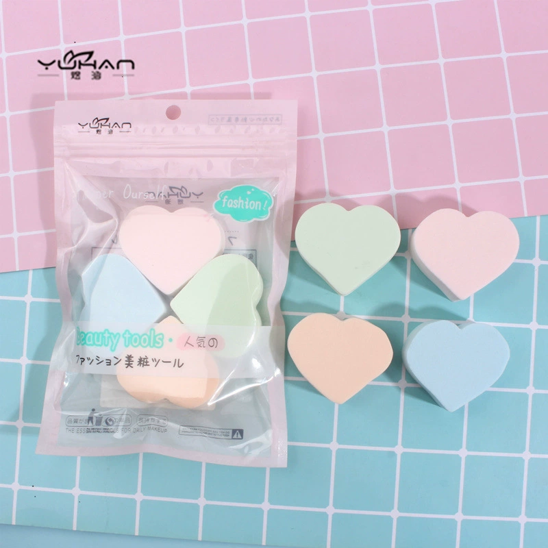 煜涵 Make -up puff non -latex hydrophilic heart -shaped puff 4 установлено макияж красота y4006