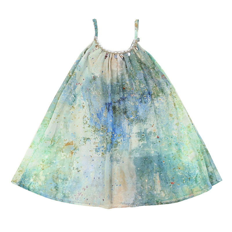 Summer slip dress, thin beach dress girl's for leisure, boho style, western style