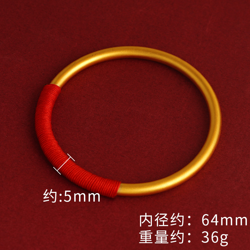 Antigua pulsera de patrimonio sólido rojo cuerda roja anillo liso joyería de la mano pulsera cerrada venta directa de fábrica al por mayor