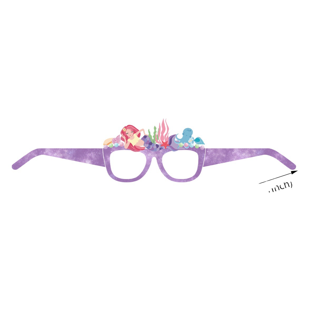 2023 nueva sirena gafas de papel 12 sets Europa y América niños adultos decoración del Partido cumpleaños props