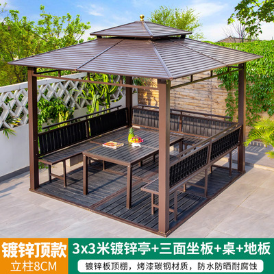 Pabellón al aire libre Villa patio hierro jardín toldo al aire libre nuevo estilo chino techo ocio granja pabellón