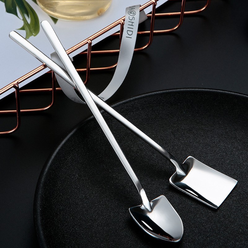 304 Stainless Steel Trendy Creative Ice Cream Dessert Scoop, Coffee And Milk Tea Spoon, Fruit Spoon_voghion.com