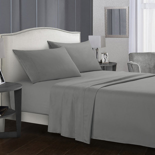 Cross-Border Bed Four-Piece Bed Set Bedsheet Microfiber Bed Sheetss and Fitted Bed Sheetss Export European and American Export Brushed Pillowcases