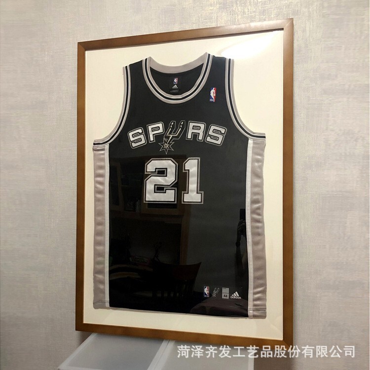 Jersey Photo Frame Wall Mounted Football Blue Ball Badminton T-shirt Signature Clothes Commemorative Collection Display Picture Frame