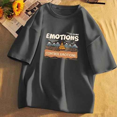 Men's Loose Hong Kong Style Versatile 5-Button Sleeveless Summer T-Shirt with Ins Inspired Personality Prints