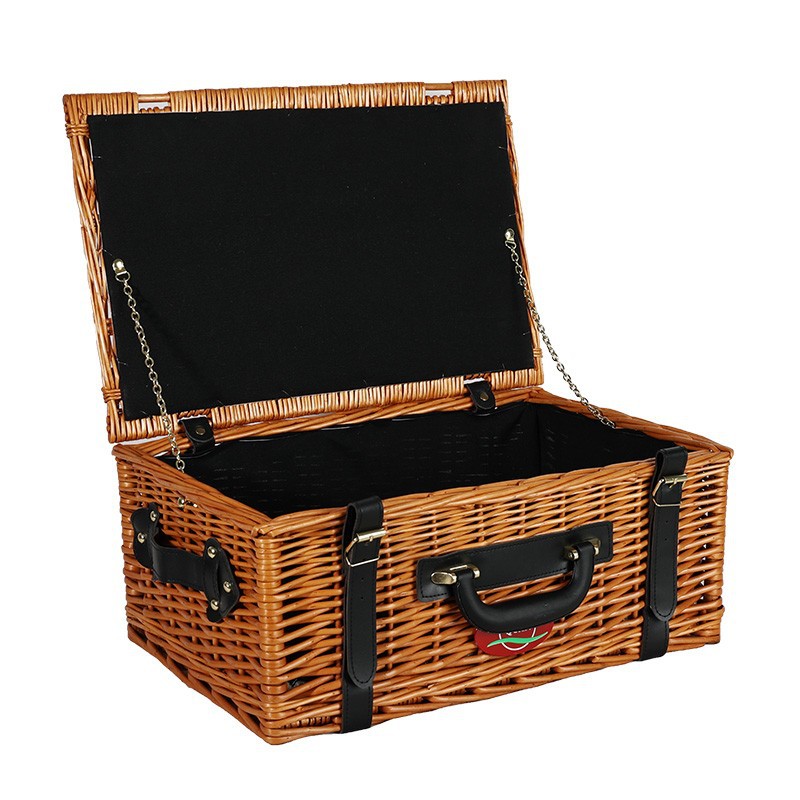 Cestas de regalo de alta calidad retro tejidas a mano canasta de regalo de Navidad canasta de picnic de sauce canasta vacía canasta de basura