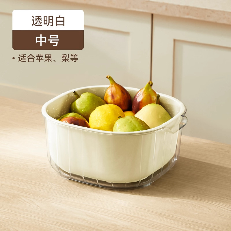洗菜盆双层沥水篮厨房用品客厅茶几家用水果果盘篮子盆子淘菜盆篮|undefined