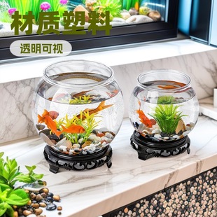 Aquarium Tank Fish Tank Plastic Transparent Living Room Micro-landscape Integrated Office Desktop Ecological Landscaping Turtle Tank
