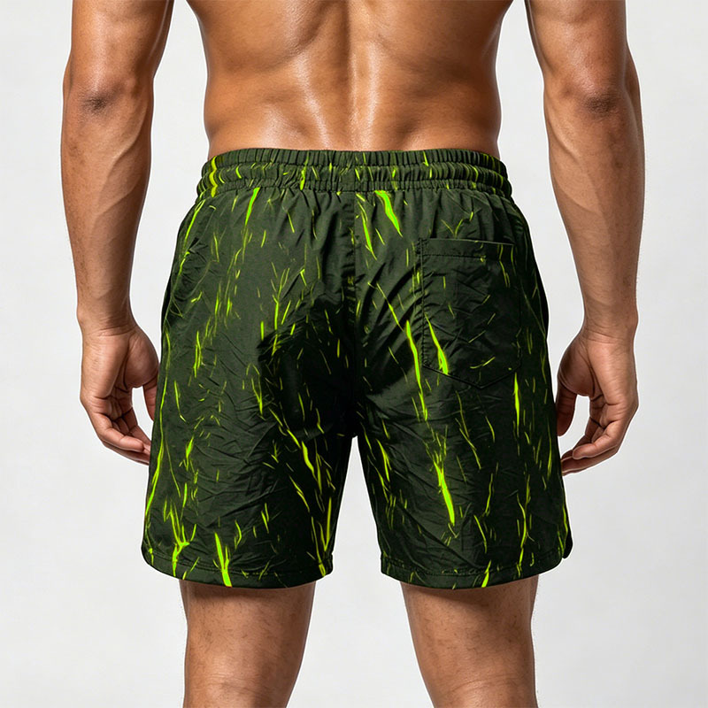 Men's Clothing Men's Plus Size Shorts Summer Outerwear Quick Drying Camouflage Beach Shorts For Men Straight Leg Lightning Pattern_viptrois.com