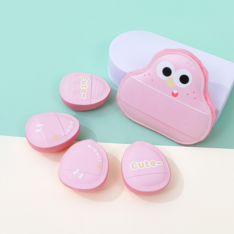 Palma de seda larga polvo de polvo de algodón para aumentar el grosor de la esponja de maquillaje en forma de dedo para uso seco y húmedo sin polvo