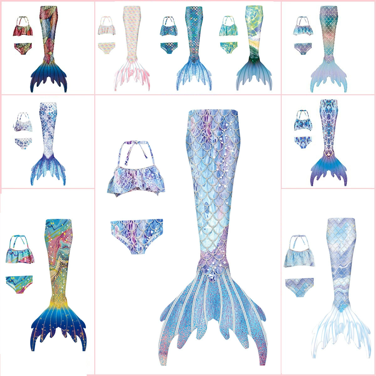Новый летний детский купальник русалки хвост русалки хвост рубок рыбы хвост девушки платье принцессы костюм