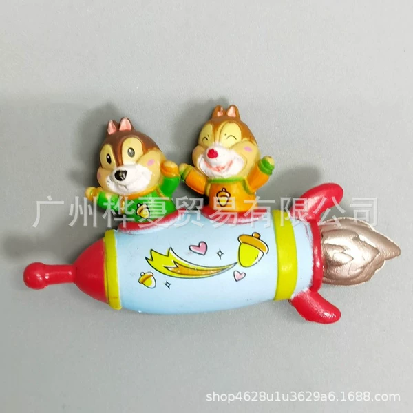 Two chipmunks riding a rocket