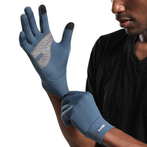 BOODUN sports gloves cross-country outdoor running football training full-finger anti-slip fine velvet warm touch screen thin autumn