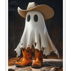 国境を越えた新型カウボーイ幽霊像樹脂工芸品置物ハロウィーン装飾品ホームデスクトップ装飾品