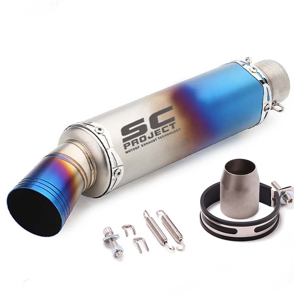 Motorcycle modified elbow exhaust pipe stainless steel carbon fiber tail exhaust SC universal CBR/NINJA/ZX6R