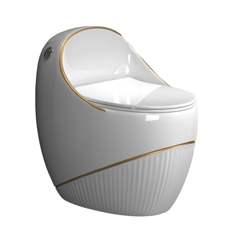 Nuevo inodoro doméstico tipo huevo lujo ligero creativo asiento de color gris tipo sifón ahorro de agua pequeña casa transfronteriza al por mayor