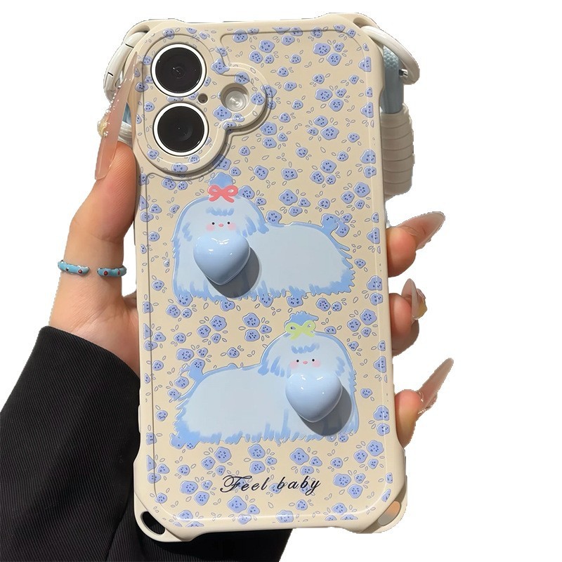 Lan Cuihua 犬ストラップ iPhone Apple 16 携帯電話ケース Huawei p70vivoppo Xiaomi 15 ソフトケースに適しています|undefined
