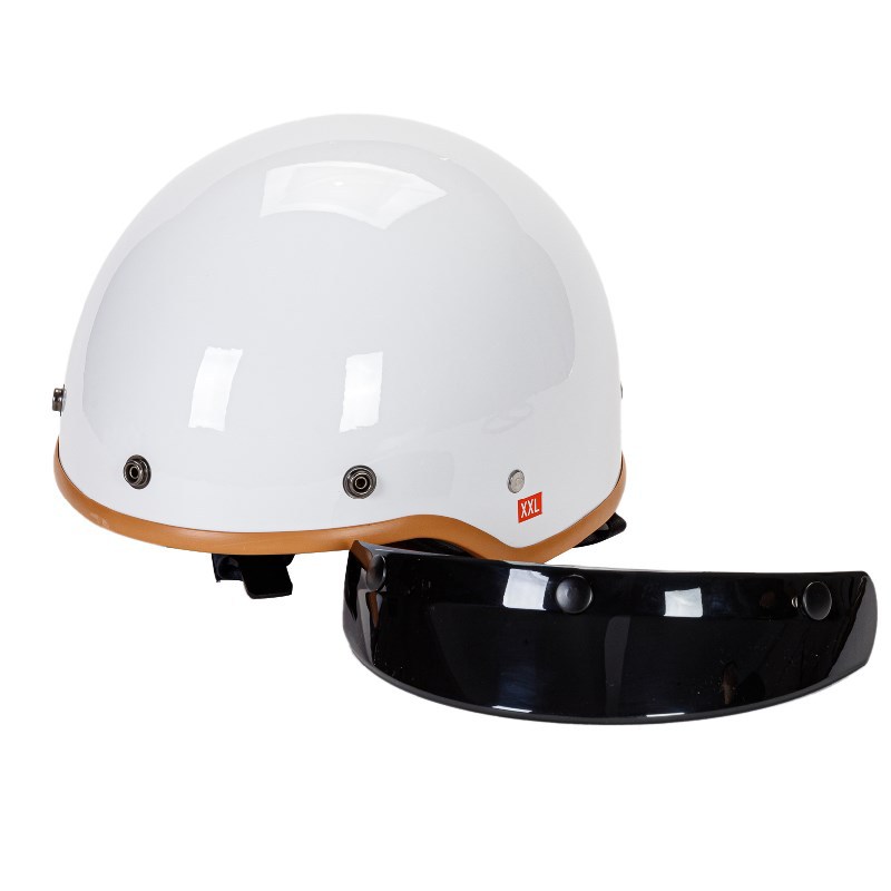 Vintage pusķivere ar malu ar noņemamu motocikla ķiveri ar priekšautiņu Elektriskā veloķivere Halewind_voghion.com