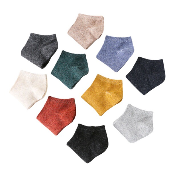 Men's solid color retro breathable socks