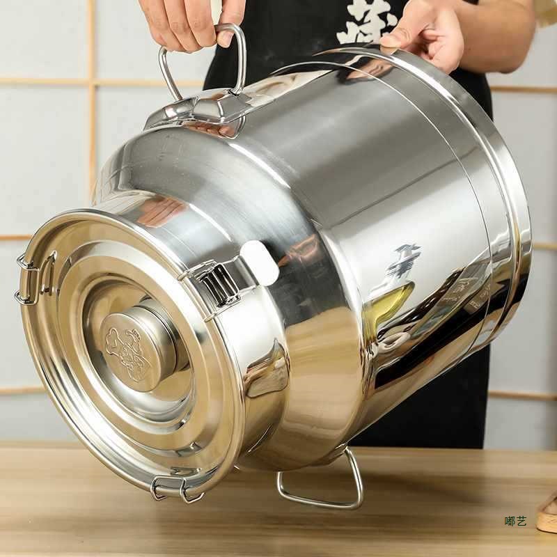 Tanque sellado por fermentación de acero inoxidable 304 comercial, barril de aceite comestible, barril sellado de leche de té, barril de arroz, barril de vino