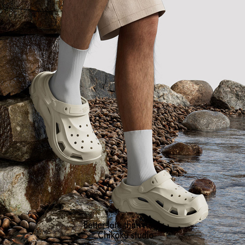 Mecha Croc Shoes for Men, Summer Outdoor DIY Non-Slip Breathable Eva Sandals, Women's Beach Shoes with Straps and Closed Toe Mecha Croc Shoes for Men, Summer Outdoor DIY Non-Slip Breathable Eva Sandals, Women's Beach Shoes with Straps and Closed Toe