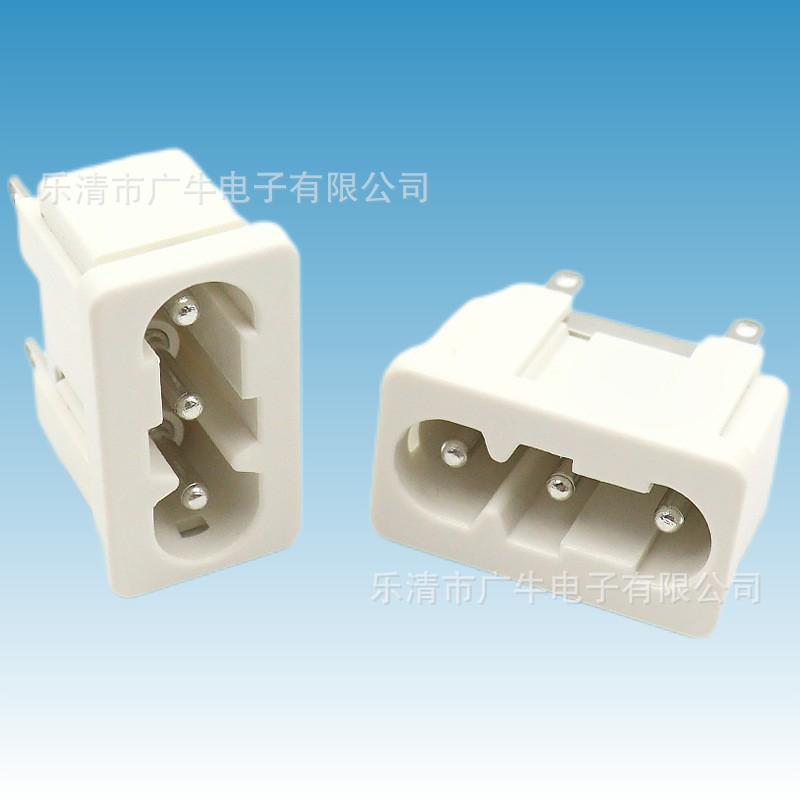 AC-04插座 防水AC电源插座 带防尘盖电动车充电 两横一竖电源插座