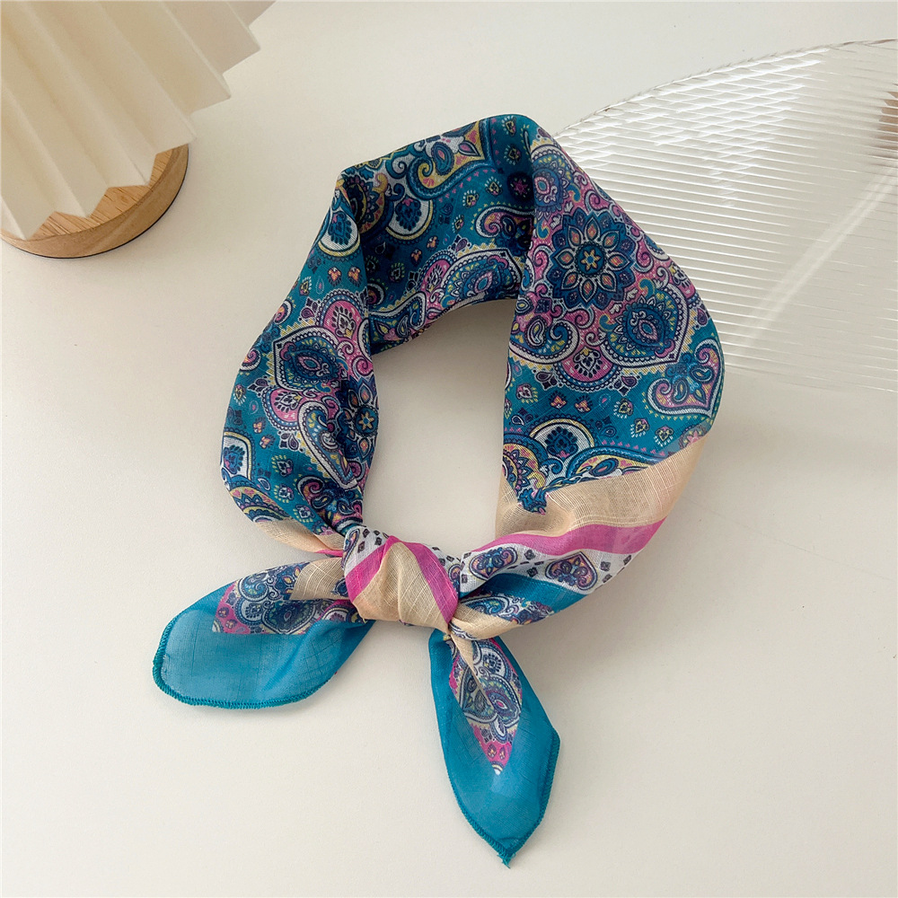 Women's Pastoral Flower Polyester Silk Scarf display picture 8